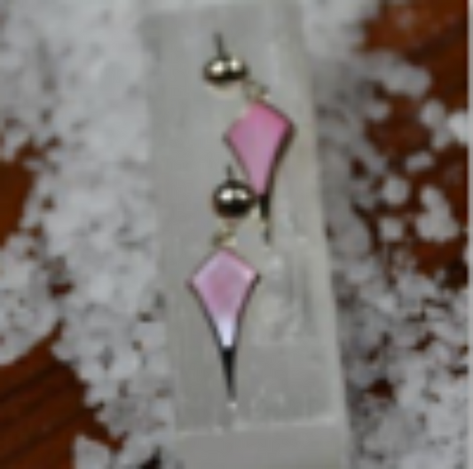 Kaipo Pink Spearhead Stud Earrings