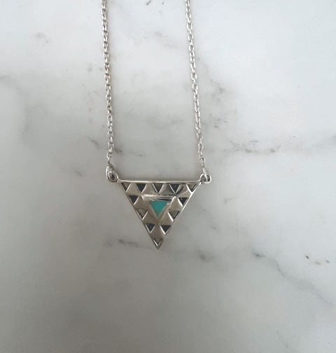 Azra Evil Eye Sterling Silver Necklace with Turquoise