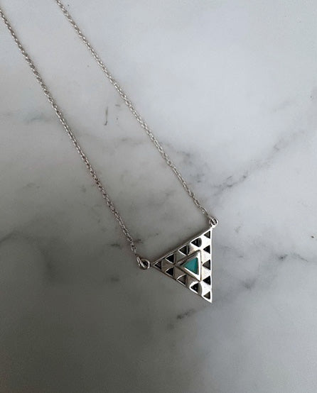 Azra Evil Eye Sterling Silver Necklace with Turquoise