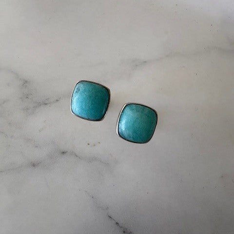 Lesia Turquoise Square Earrings